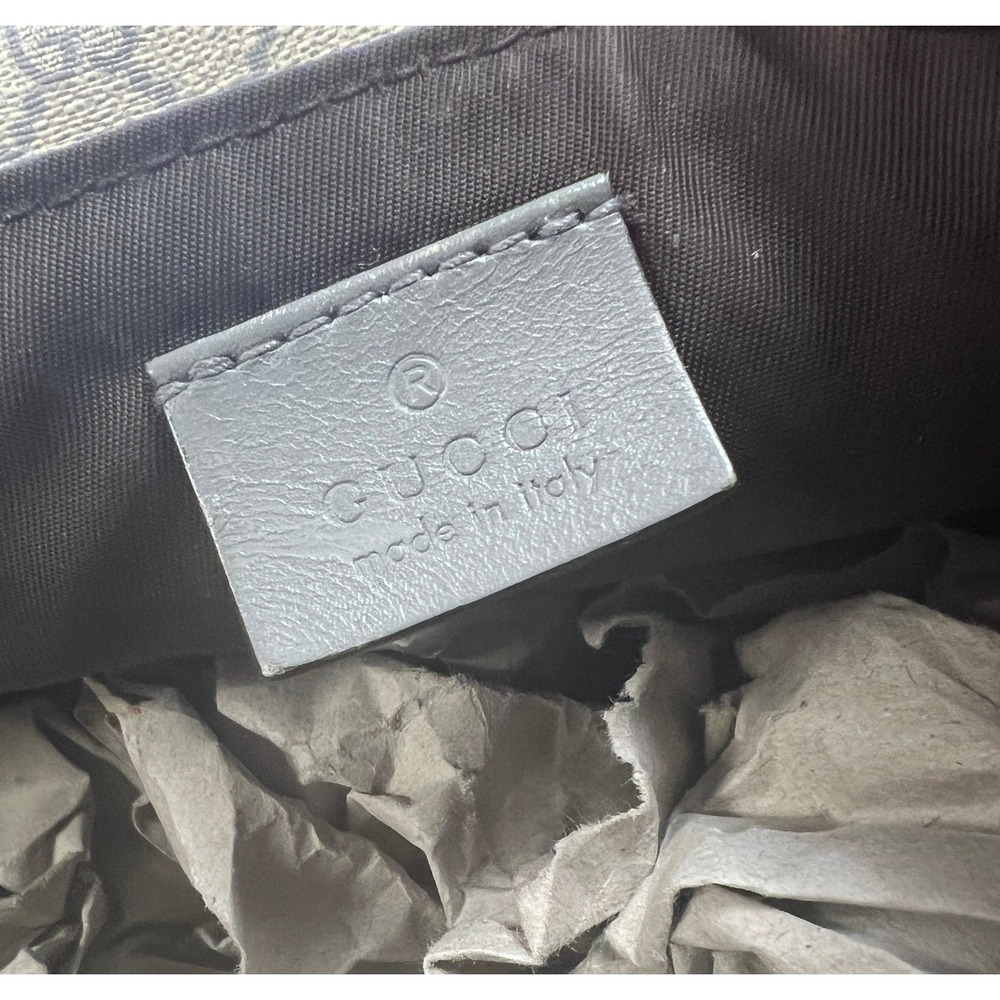 Gucci Diaper Bag Womens Large Beige Gray GG Plus Supreme Excellent Messenger - Picture 7 of 11